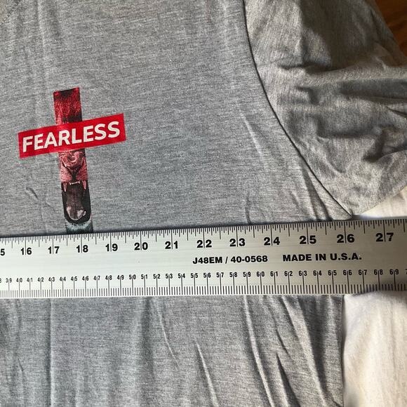Weekend Warrior Men’s Short Sleeve T-shirt size 3XL, Gray, Fearless Psalms 27:1 - Picture 3 of 8